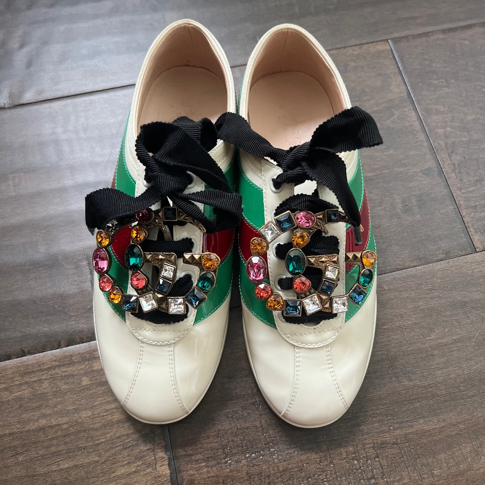 Gucci Falacer patent leather sneakers